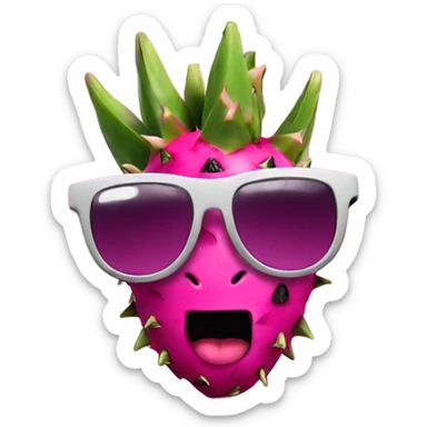 Dragonfruit with sunglasses  sticker