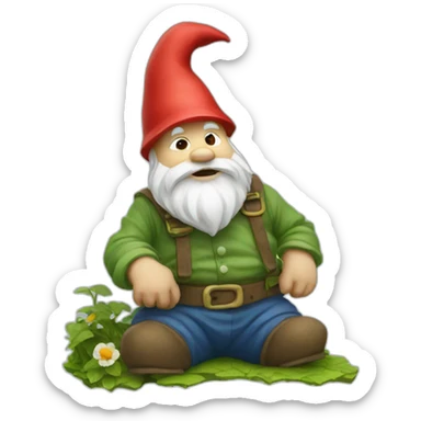 broken garden gnome sticker