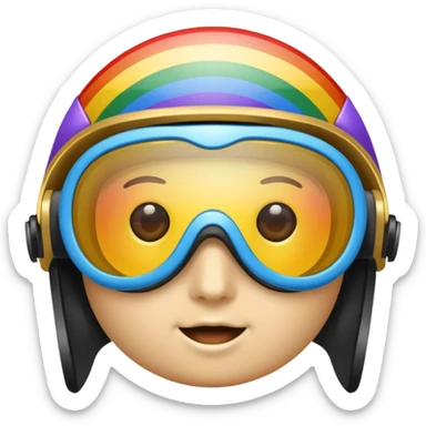 gold simulation rainbow visor Earth goggles sticker