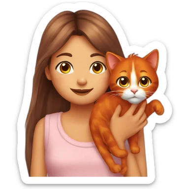 orang cat with girl sticker