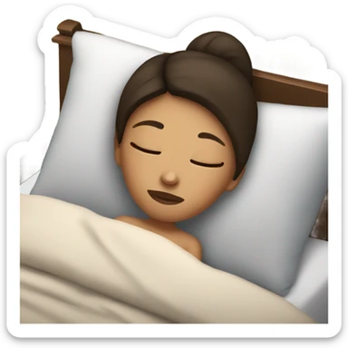 brunette girl sleep in bed sticker