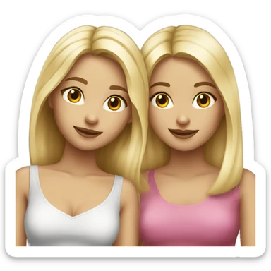 two--girls-best-friends-darkhair-blonde sticker