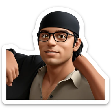 a boy in black hat sticker