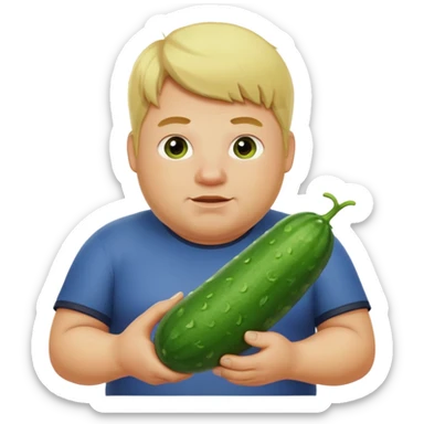 make a cucumber gamer, blonde and fat, male. show cucumbers sticker