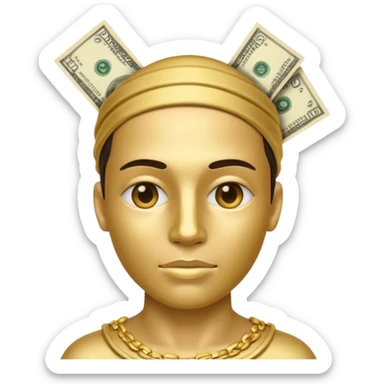 pessoa cabeça de money sticker