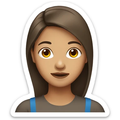 filipino woman with straight brown hair sticker
