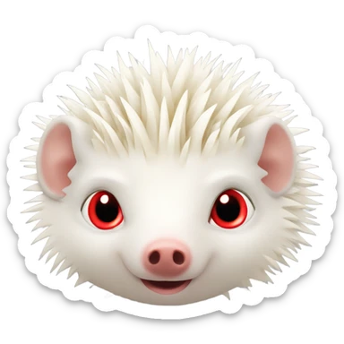 Tender red-eyed albino hedgehog surprised sticker