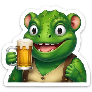 bufo meme drinking a beer sticker