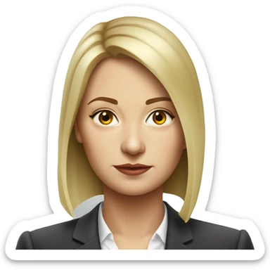 Russian woman full length in suit photorealistic serious sticker