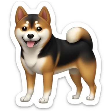 shiba inu black tan sticker