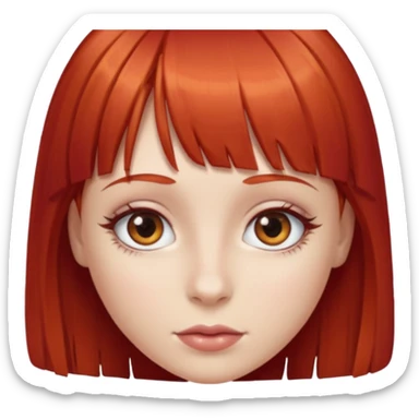 Uma menina de franja cabelos vermelhos e olhos de mel sticker