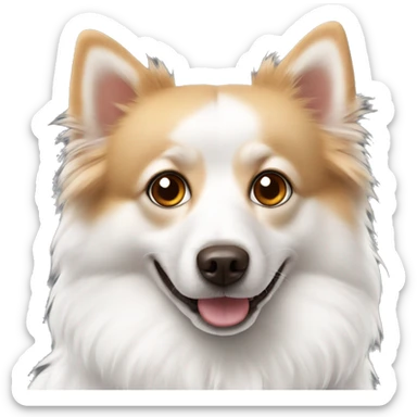 Dog White Spitz with Brown eyes sticker