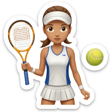 female tennis player sticker
