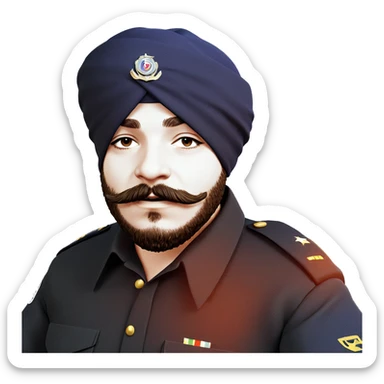 bearded boy in uniform sticker