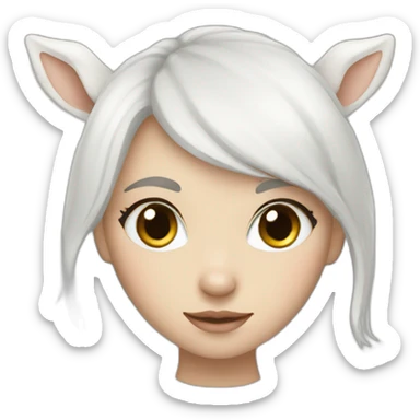 white deer girl sticker