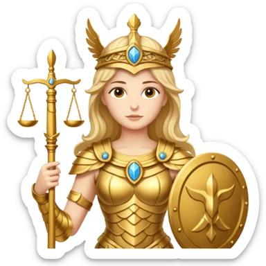athena goddess, with scales of justice sticker