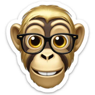 Monkey with Glasses and gold teeth ￼ sticker