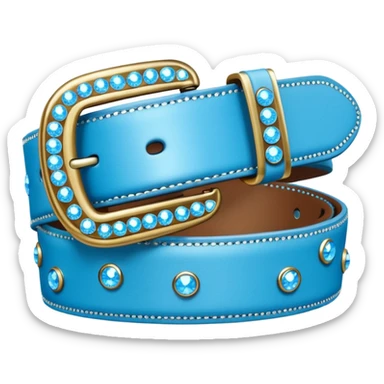 a bedazzled sky blue belt sticker