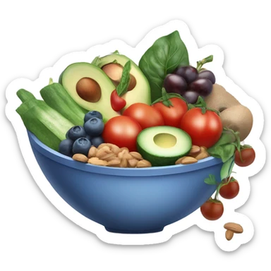 realistic bowl of healthy food sticker