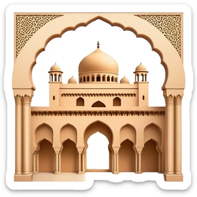 Alhambra Landmark Emoji – Highlighting its Moorish architecture and distinctive arches. sticker