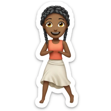Woman with braids but doing a cartwheel sticker