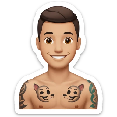 hombre con tatuajes sticker