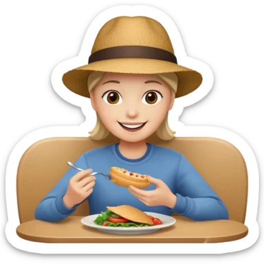 A smiley face eating out sticker