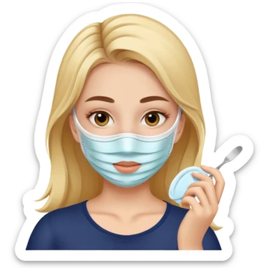 an emoji of a girl doing skincare sticker