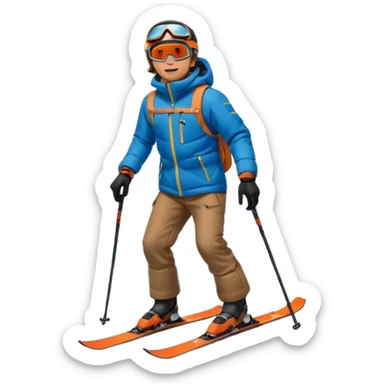 Man Skiing Background Matterhorn sticker
