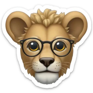 león viejo con Lentes azules sticker