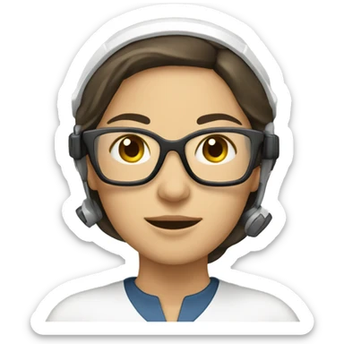 ingeniera mujer con casco blanco  sticker