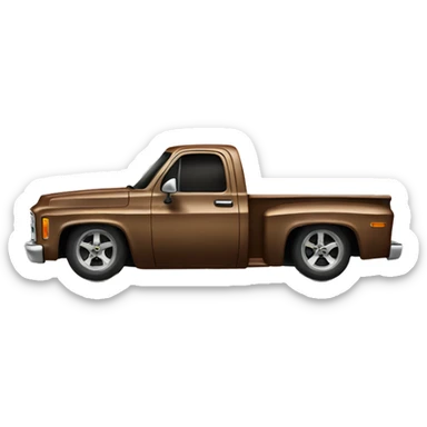 Lowered brown Chevy truck sticker