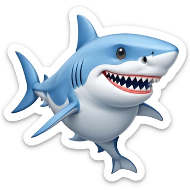 Shark with legs and blue shoes sticker