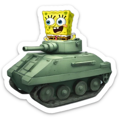 SpongeBob in a tank sticker