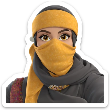 girl with scarf and mask sticker