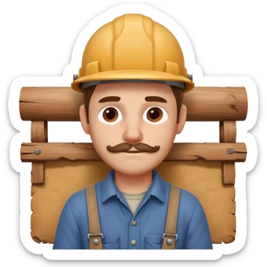 rustic carpenter portrait, head and shoulders only, wood dust on shoulders, rolled-up shirt collar, calm craftsman expression, warm workshop vibe, 3D cartoon, mobile game icon style, clean background, no text, no watermark
 sticker