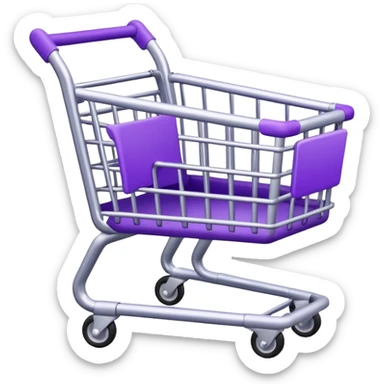 purple and silver shopping cart sticker