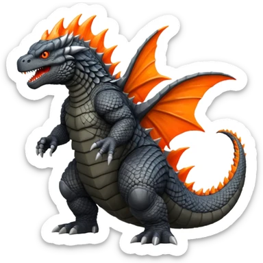 Godzilla ready to fire sticker