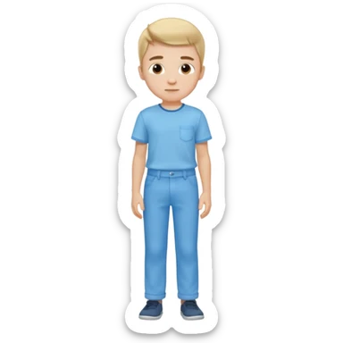 Sky blue pant and shirt boy sticker