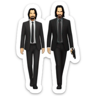 John wick and keanu reeves sticker