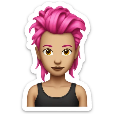 pink-punk-brun-long-hair sticker