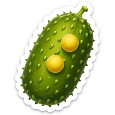 Single pickle with two balls sticker