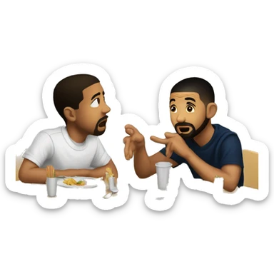 Kendrick and drake in school lunch table arguing sticker