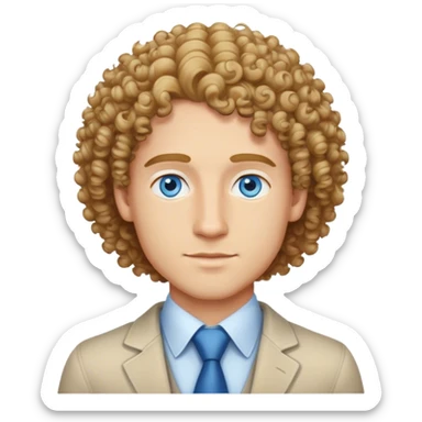 crunchy white guy who works in venture capital, blue eyes, curly hair, late 20s sticker