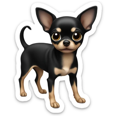 Small Black chihuahua  sticker