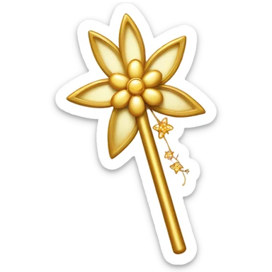 gold fairy wand with flowers sticker