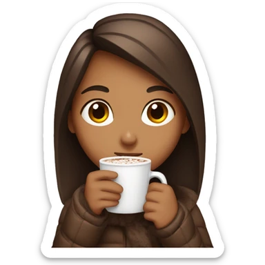 Girl drinking hot chocolate  sticker