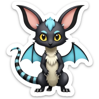 White Salandit-Umbreon-Genet-Noivern-Civet-Hybrid (Full body) sticker