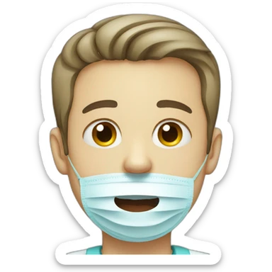 dentist without mask crying with tears in his eyes sticker