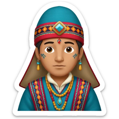 andean man with andean details sticker